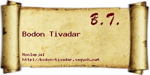 Bodon Tivadar névjegykártya